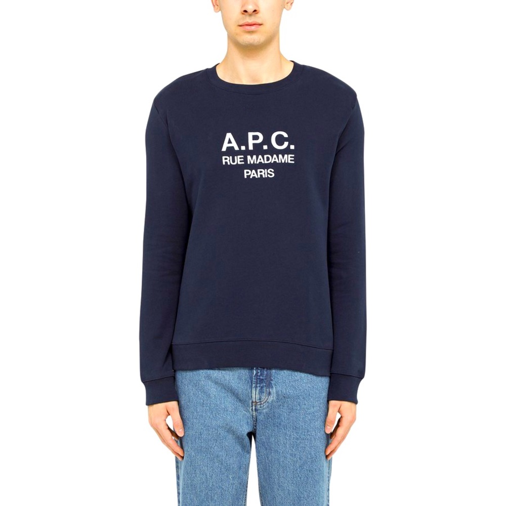 APC Men’s Navy Blue Logo Crewneck